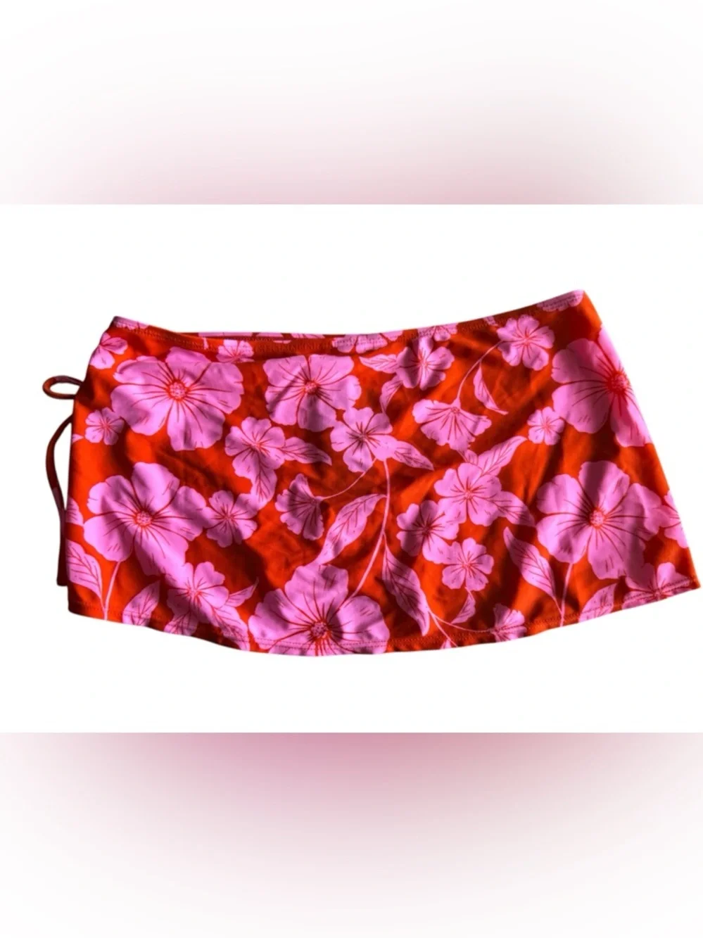 Wild fable Cinch Side Skirt Cover Up Orange/Pink Tropical Print . Size XXS